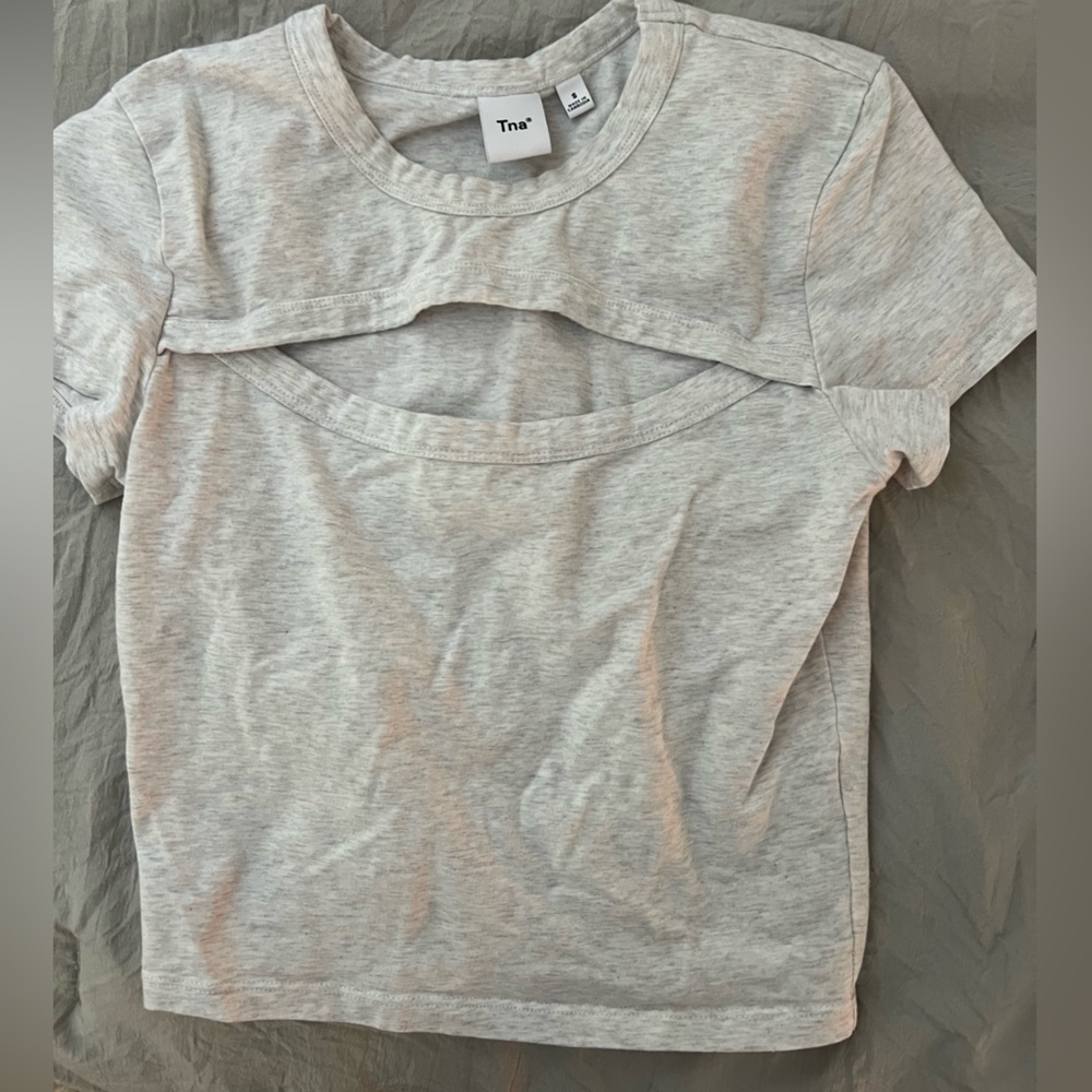 TNA grey t shirt w cutout